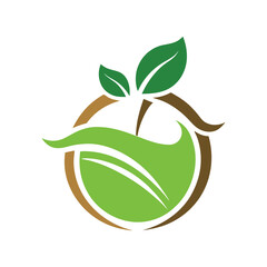 Ecofriendly nature logo with leaf and growth vector