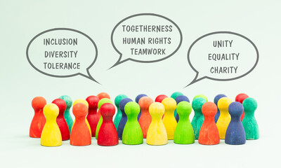 Inclusion, human equality rights, tolerance, teamwork for charity and unity, togetherness for...