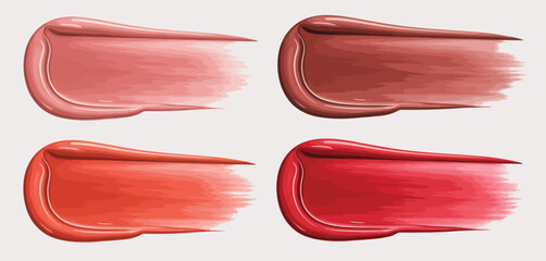 Obraz premium Set of Four Lipstick Swatches in Different Shades