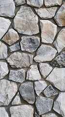 Obraz premium Abstract Quadrangular Stone Pattern Greek Style Hexagonal Granite White Geometric