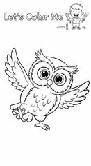 Fototapeta premium Children's coloring pictures of an owl