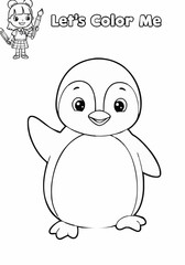 Fototapeta premium Children's coloring pictures of a penguin