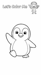 Obraz premium Children's coloring pictures of a penguin