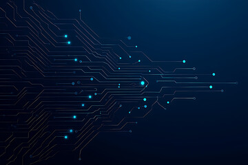 "Futuristic Circuit Board Background – Glowing Digital Lines and Technology Network Concept"


