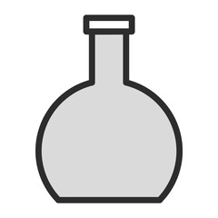 Round Bottom Flask Icon Vector Logo Minimalist Design Chemistry Lab Equipment Research Experiment Scientific Container Glassware Outline Symbol Modern Minimalistic Graphic Element
