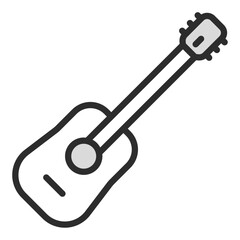 Guitar Musical Instrument String Acoustic Music Icon Isolated White Background