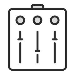 Mixer Audio Sound Control Equalizer Adjustment Panel Icon Isolated White