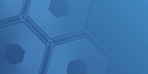 Simple dark blue gradient background featuring a hexagon line. Ideal as a sophisticated backdrop for various design abstract simple art