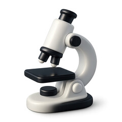 3D Render: Sleek White & Black Microscope - Science, Education, Technology Website Design