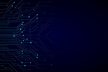 "Futuristic Circuit Board Background – Glowing Digital Lines and Technology Network Concept"

