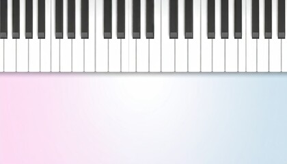 Piano Keys with Soft Shadows Above a Gradient Background in Pink and Blue