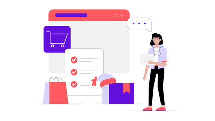 Obraz premium e-commerce team planning holiday marketing campaign flat vector illustration