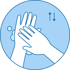 Washing hands step 4

