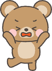 怒っているクマ
