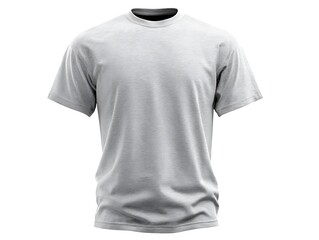 grey t shirt front and back view, isolated on white background. Ready for your mock up design template.