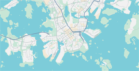 Layered editable vector illustration outline of Helsinki,Finland.