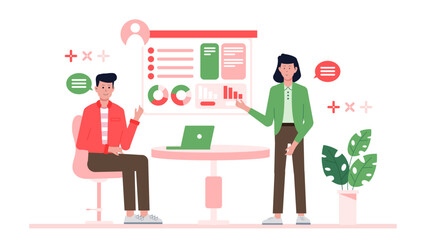 Business presentation showcasing data through charts and graphs, perfect for corporate meetings, analyses, financial reports, and professional presentations.