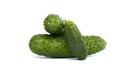 Fresh Green Cucumbers Isolated on a Clean White Background