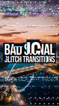 Bad Signal Glitch Transitions (Vertical) (Drag & Drop)