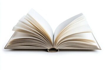Fototapeta premium An Open Book Unleashing Knowledge Imagination and Stories with Turning Pages on white background. Generative Ai