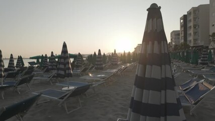 Durres beach at sunset in Albania. - June 15, 2025