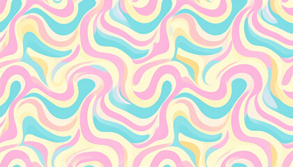 Obraz premium Abstract colorful wave pattern with soft pastel tones creating smooth flowing design in sherbet colors