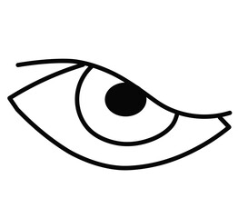 angry human eye vector illustration on white background