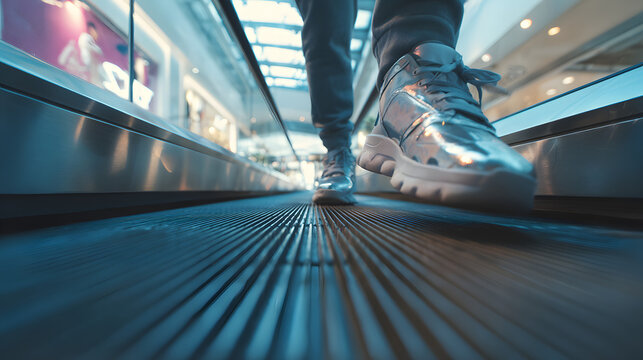 people on escalator - Powered by Adobe