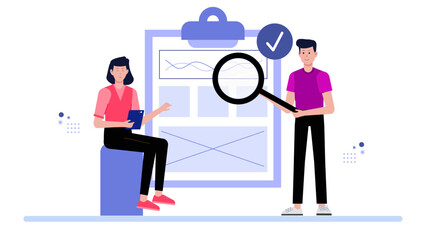 Product designer drawing app wireframes on tablet flat vector illustration