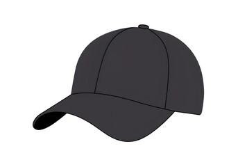 Fototapeta premium Gray baseball cap isolated on white simple headwear illustration