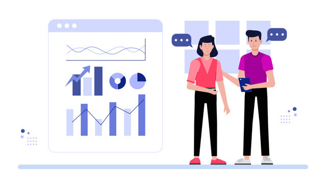 HR team hosting diversity and inclusion webinar flat vector illustration