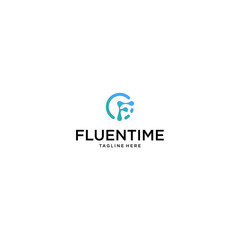 fluen time vector design logo unique