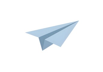 Paper airplane flight on white background simple graphic design
