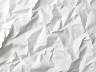 Obraz premium Crumpled White Paper Texture Background. High-Resolution Wrinkled Sheet. Generative AI.