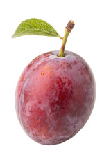 plum with green leaf