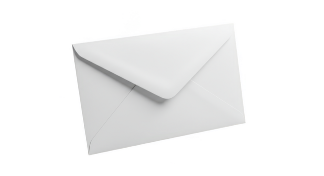 Isolated White Envelope Mail Letter Open Post for Message Communication