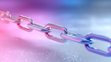 Metallic Chain Links on Sparkling Background