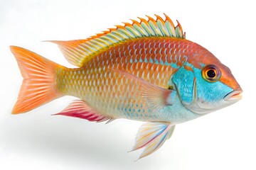 Fototapeta premium Fish with orange and blue fins