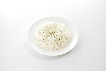 皿に盛り付けられた白ご飯