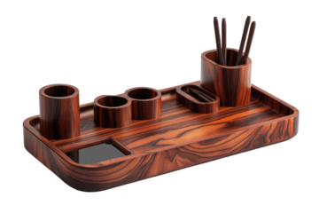 Wooden desk organizer office supplies holder pen pencil holder stationery storage box