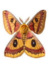 Emperor moth isolated on white