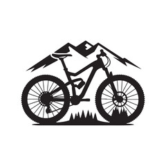 Fototapeta premium mountain bike vector silhouette clip art logo design illustration