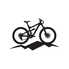 mountain bike vector silhouette clip art logo design illustration © MdBadal