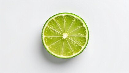 Fresh Lime Slice on White