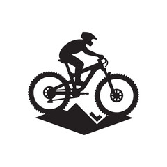 mountain bike vector silhouette clip art logo design illustration