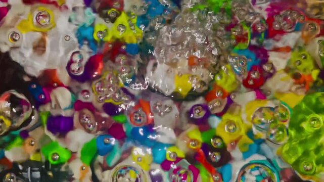 Close-Up Footage Shows Air Bubbles From Aquarium Motor System.