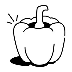 A hand drawn style icon depicting bell pepper  