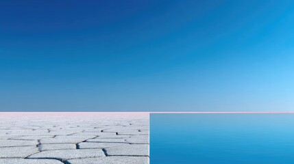 Minimalist Horizontal Sand Horizon Under White Sky