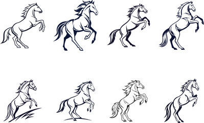 Horse logo silhouette vector design