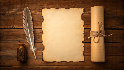 blank letter with quill pen